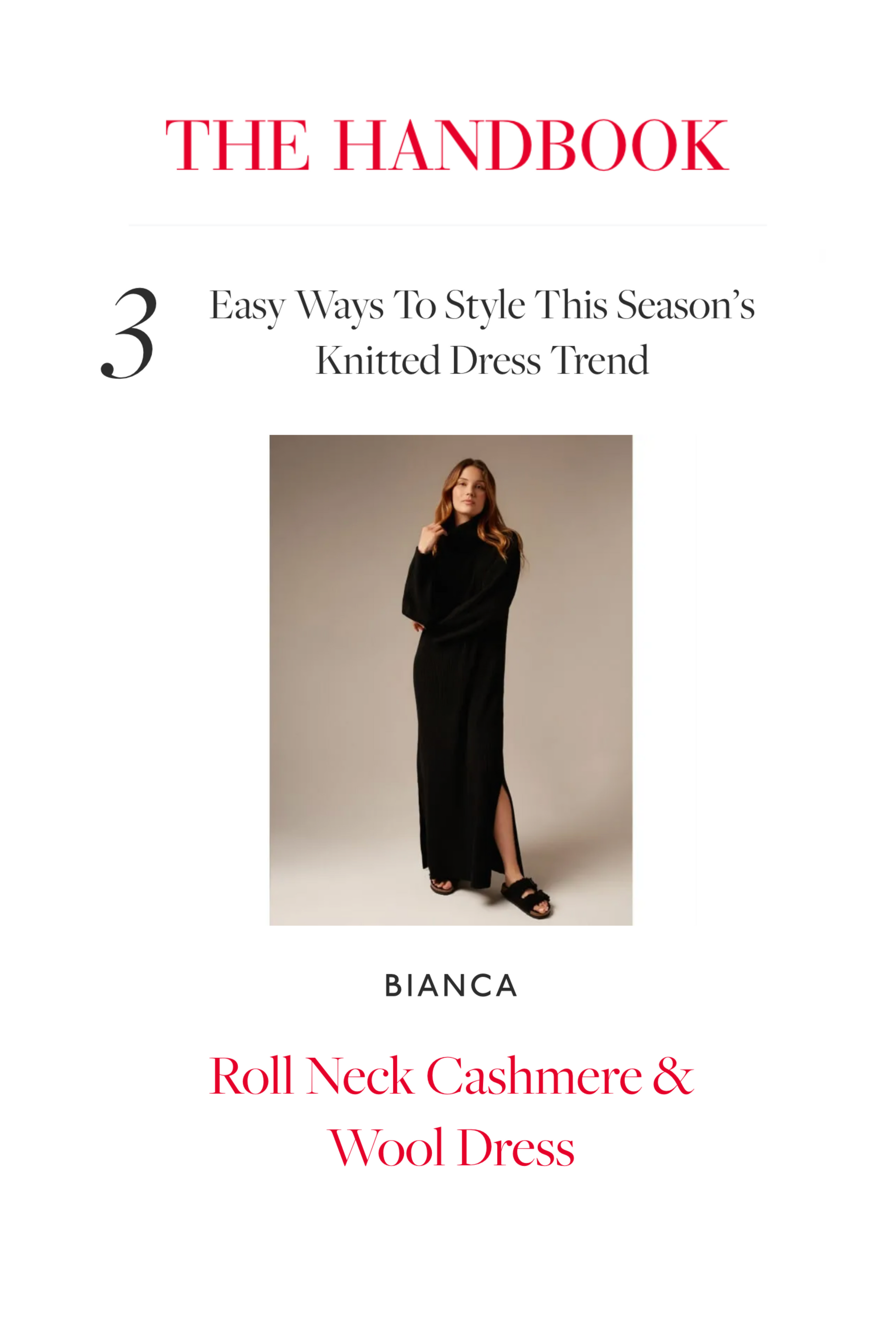 THE HANDBOOK | 3 EASY WAYS TO STYLE THIS SEASON'S KNITTED DRESS TREND