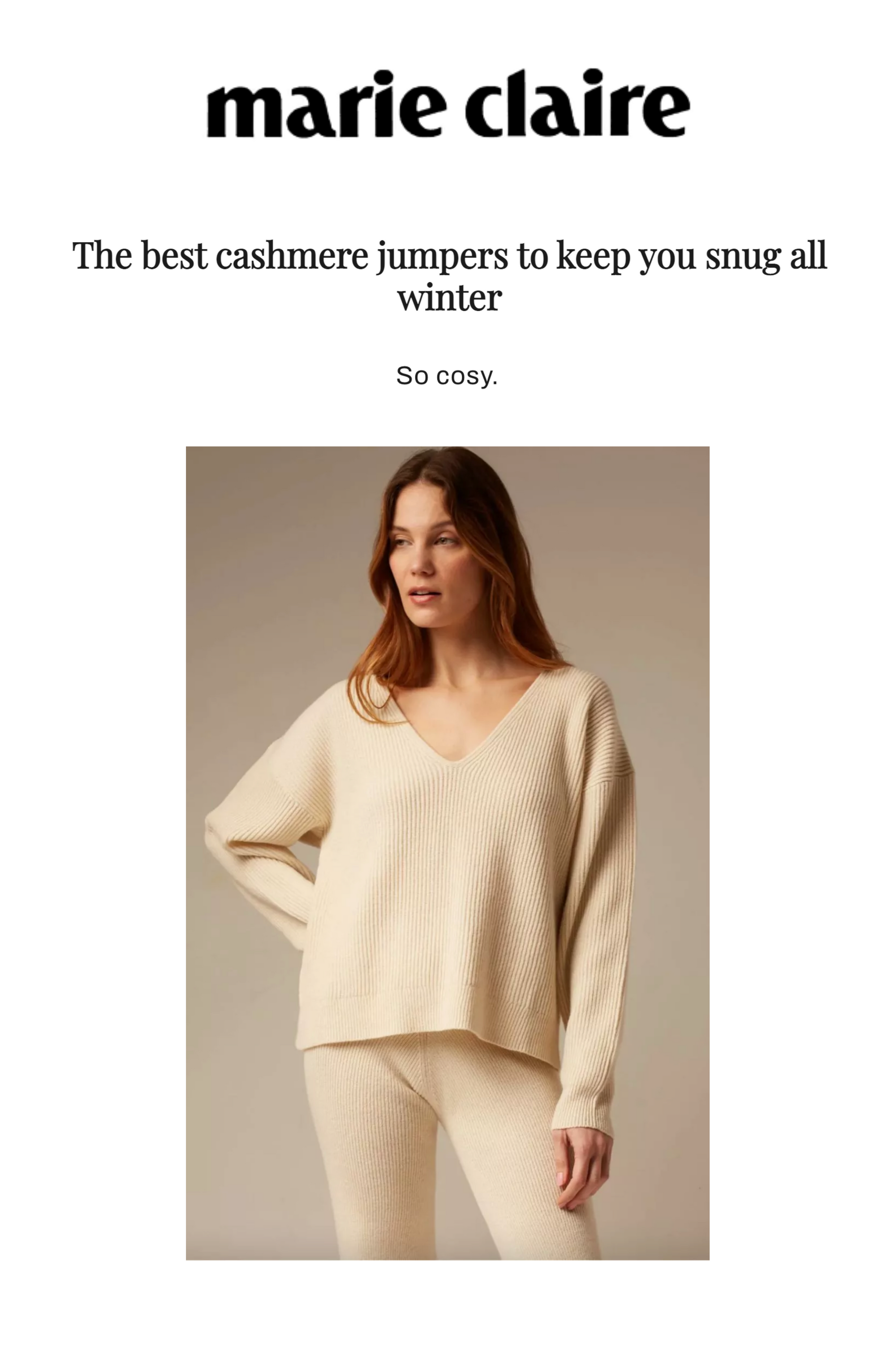MARIE CLAIRE | The best cashmere jumpers to keep you snug all winter