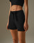 Cashmere knitted shorts high waist fitted in black