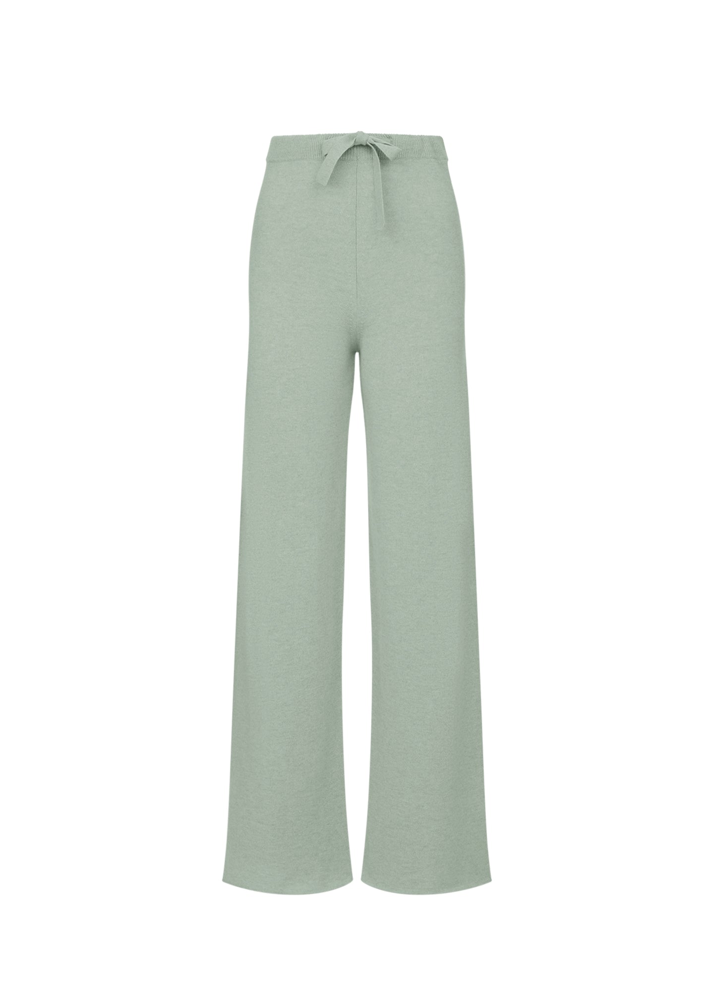 Cashmere wide leg trousers womens Sage Back