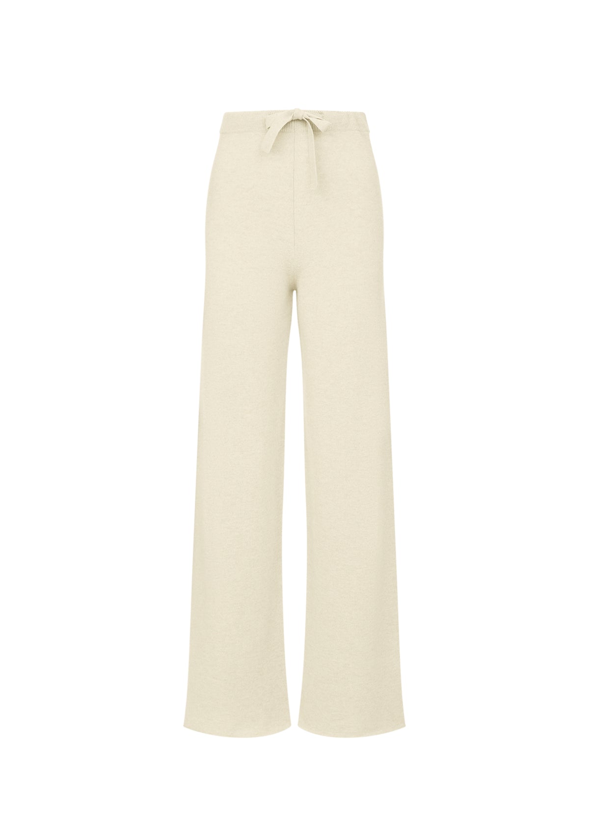 Designer Cashmere wide leg trouser Cream