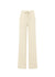 Ribbed cashmere wide leg trouser pants Cream