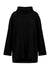 Black cashmere oversize turtle neck side slit jumper