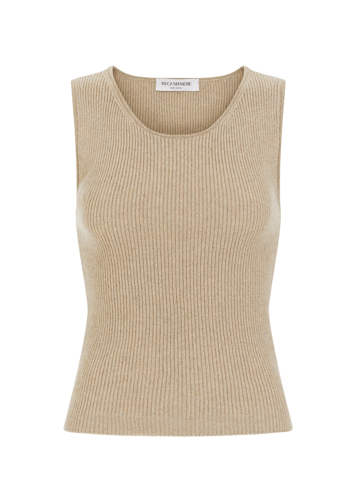 Women's cashmere tank top in sand