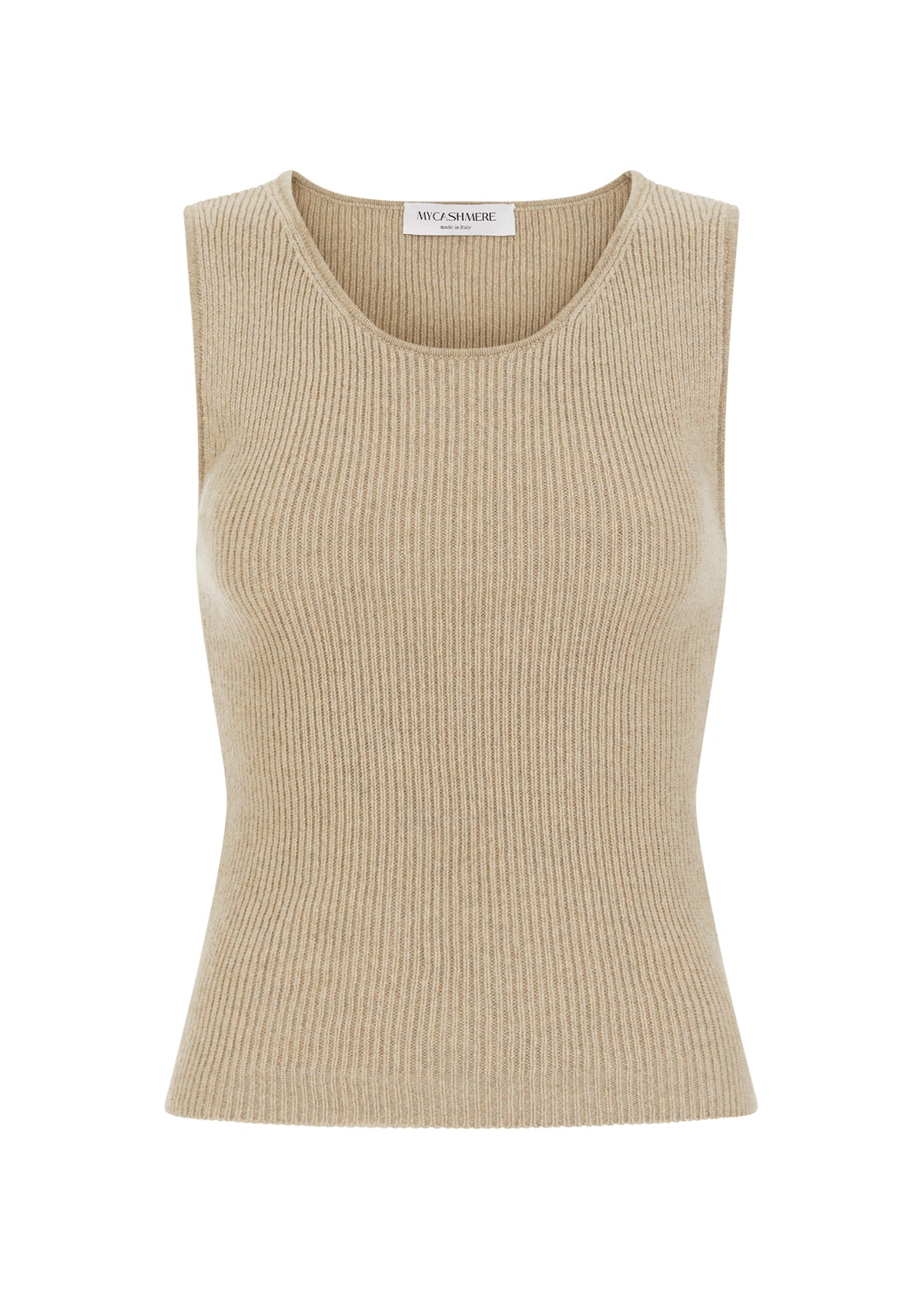 Women&#39;s cashmere tank top in sand