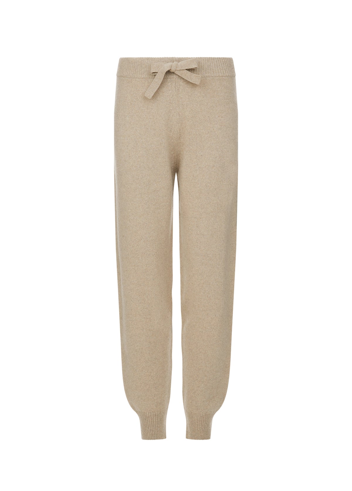 Women&#39;s cashmere cuffed joggers in Sand