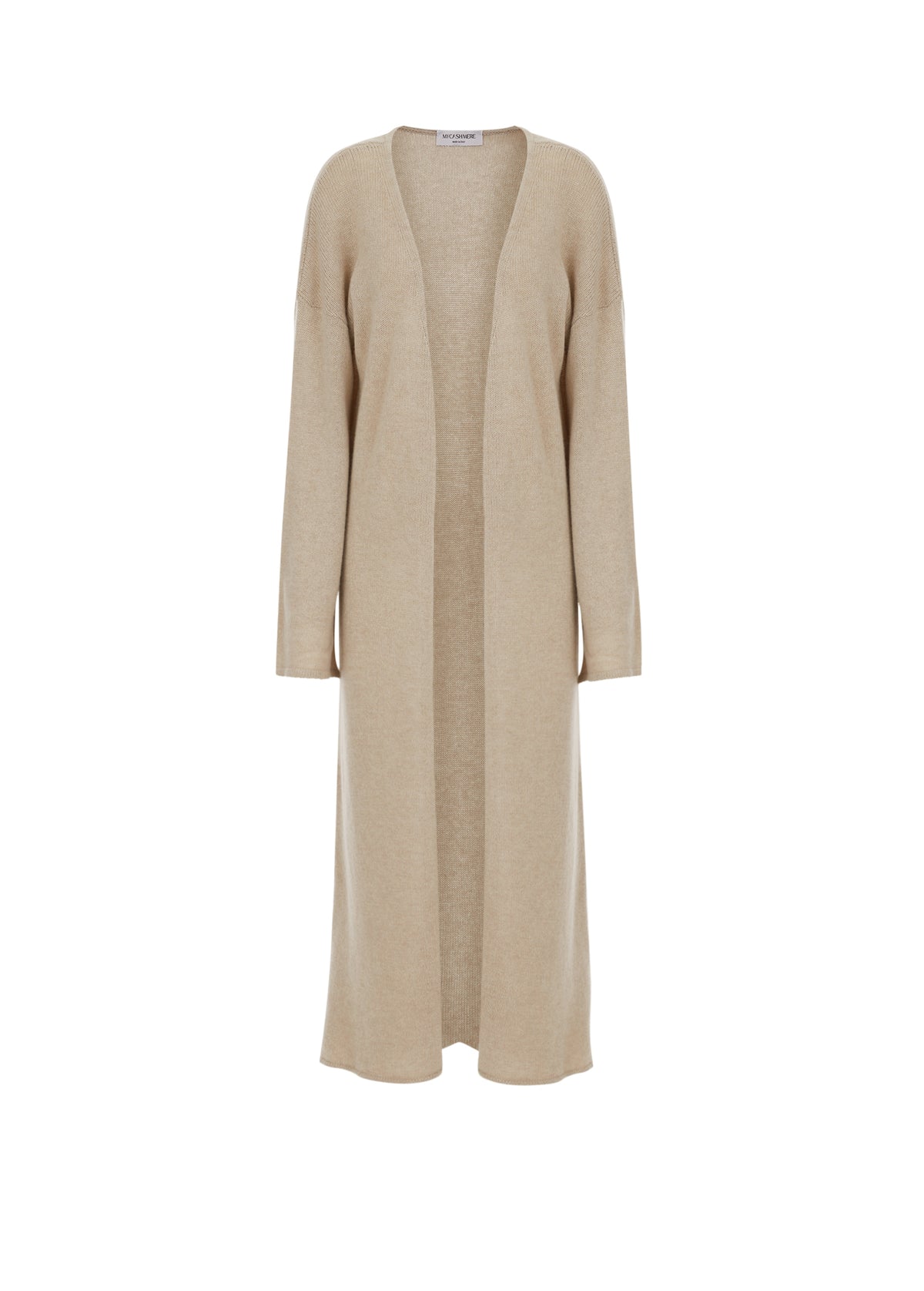 Women&#39;s maxi cashmere cardigan in sand