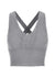 Designer cross back cashmere bralette top in grey