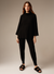 Designer cashmere oversized turtleneck jumper Full Black