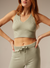 Women's knitted cashmere bralette top in sage