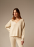 Designer cashmere knit V neck oversize jumper sweater cream