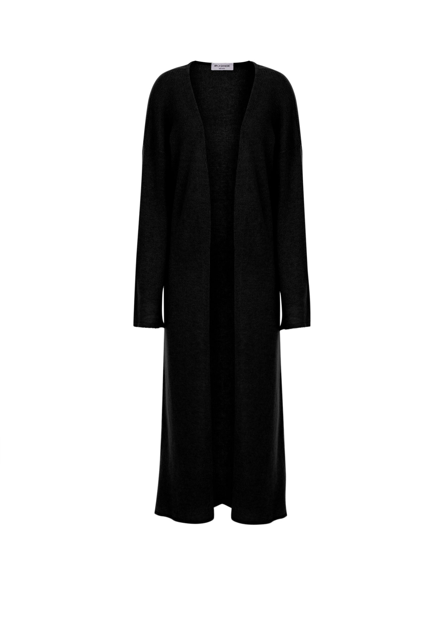 Designer women's cashmere maxi cardigan in Black